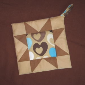 Sawtooth Star with Heart Print Centre