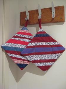 Red, White and Blue Pot Holders