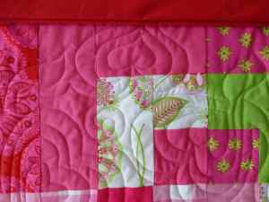 Close up view of the Quilt before Binding